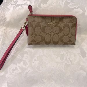Pink Coach Wristlet